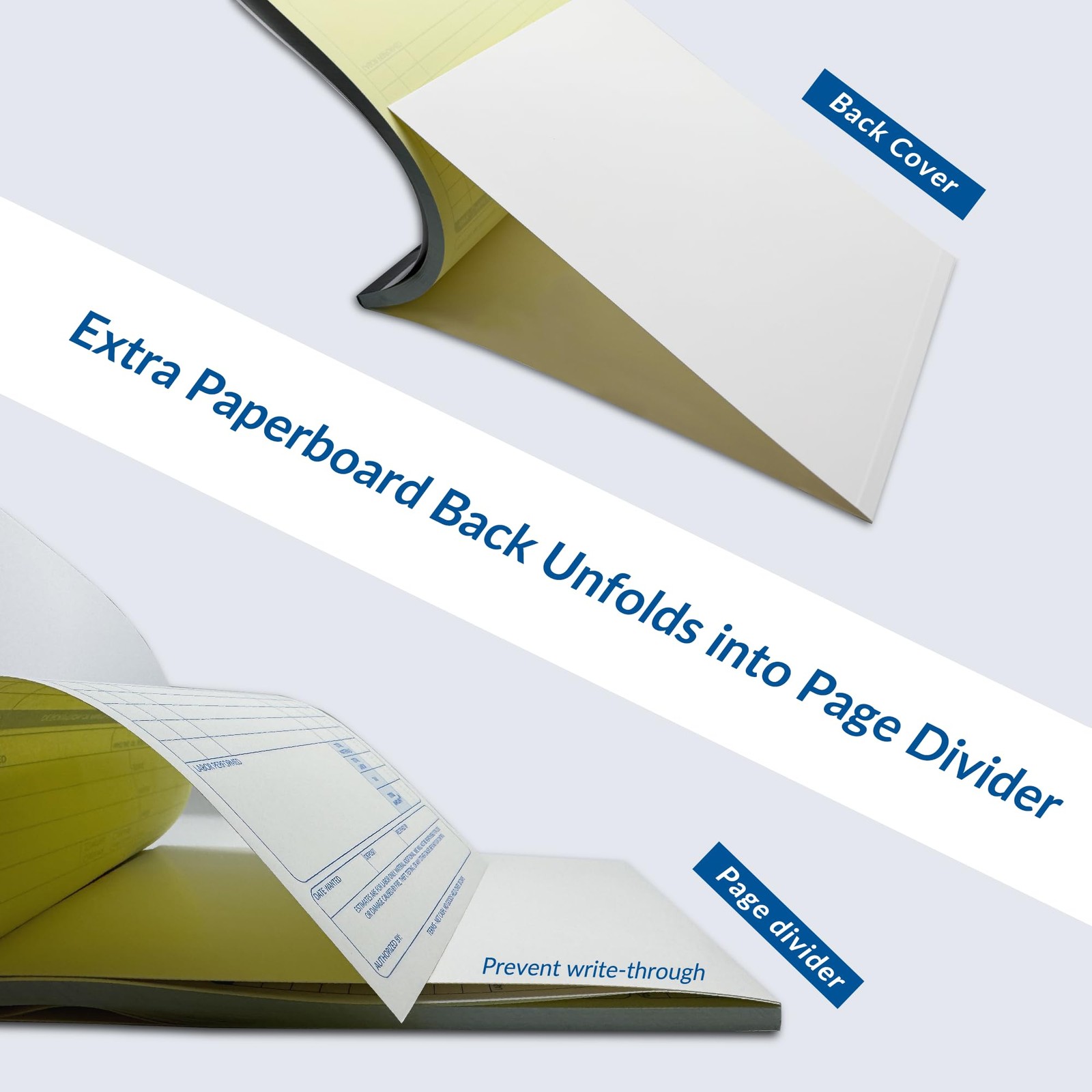 Repair Order Book, 2 Part Carbonless Job Work Order Forms – White/Yellow, 5-7…
