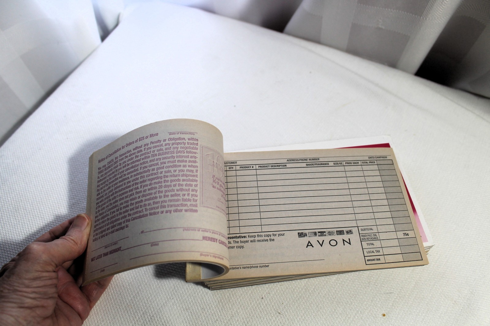 Lot of 6 AVON Order Receipt Books, Unused, Discontinued Item
