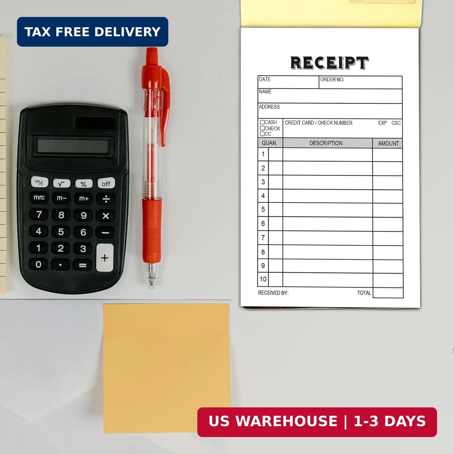 2-Pack Receipt Pad, Sales Receipt Form, Order Book, Invoice Booklet for Small Bo