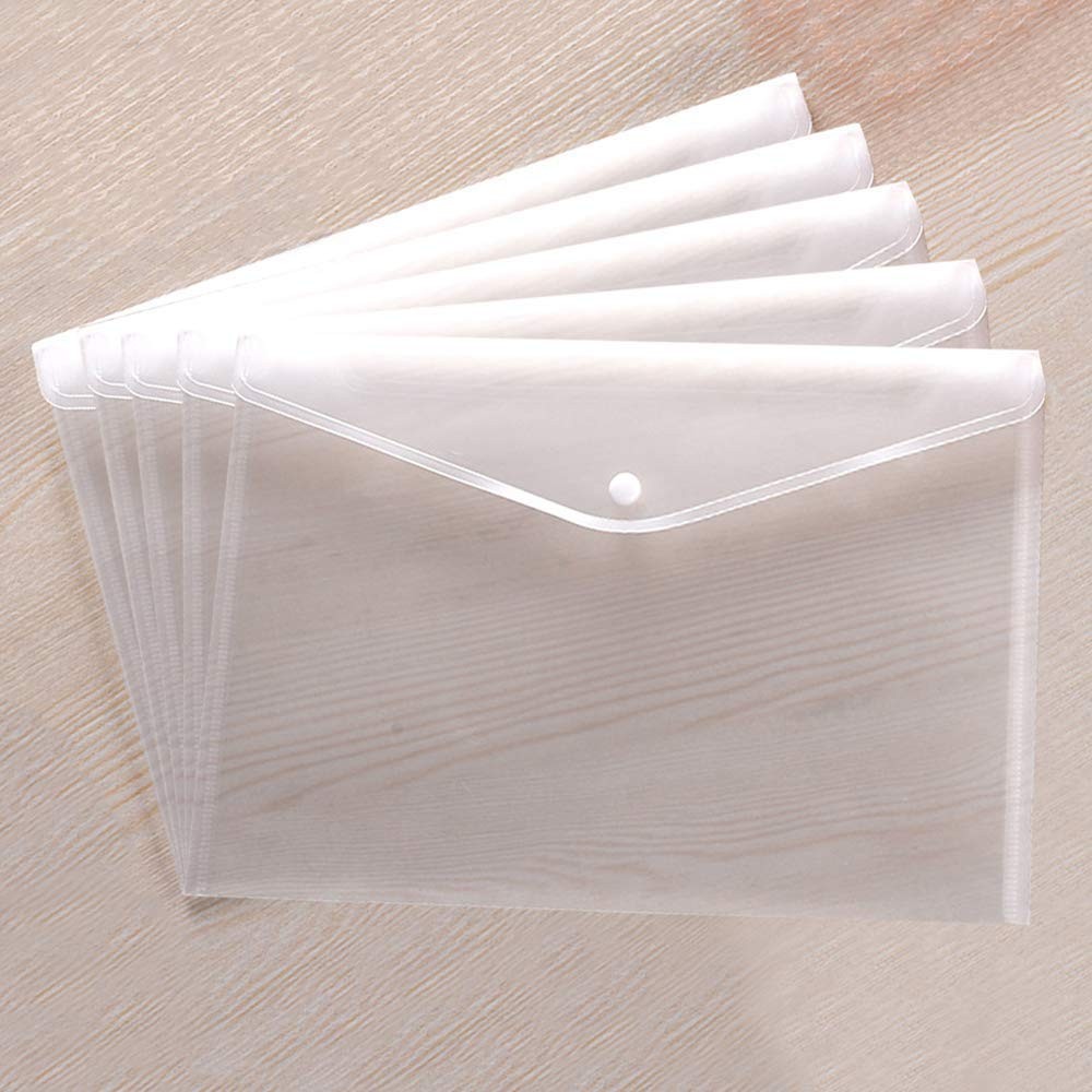 Clear Document Folders Transparent Filing Envelopes Waterproof 5,