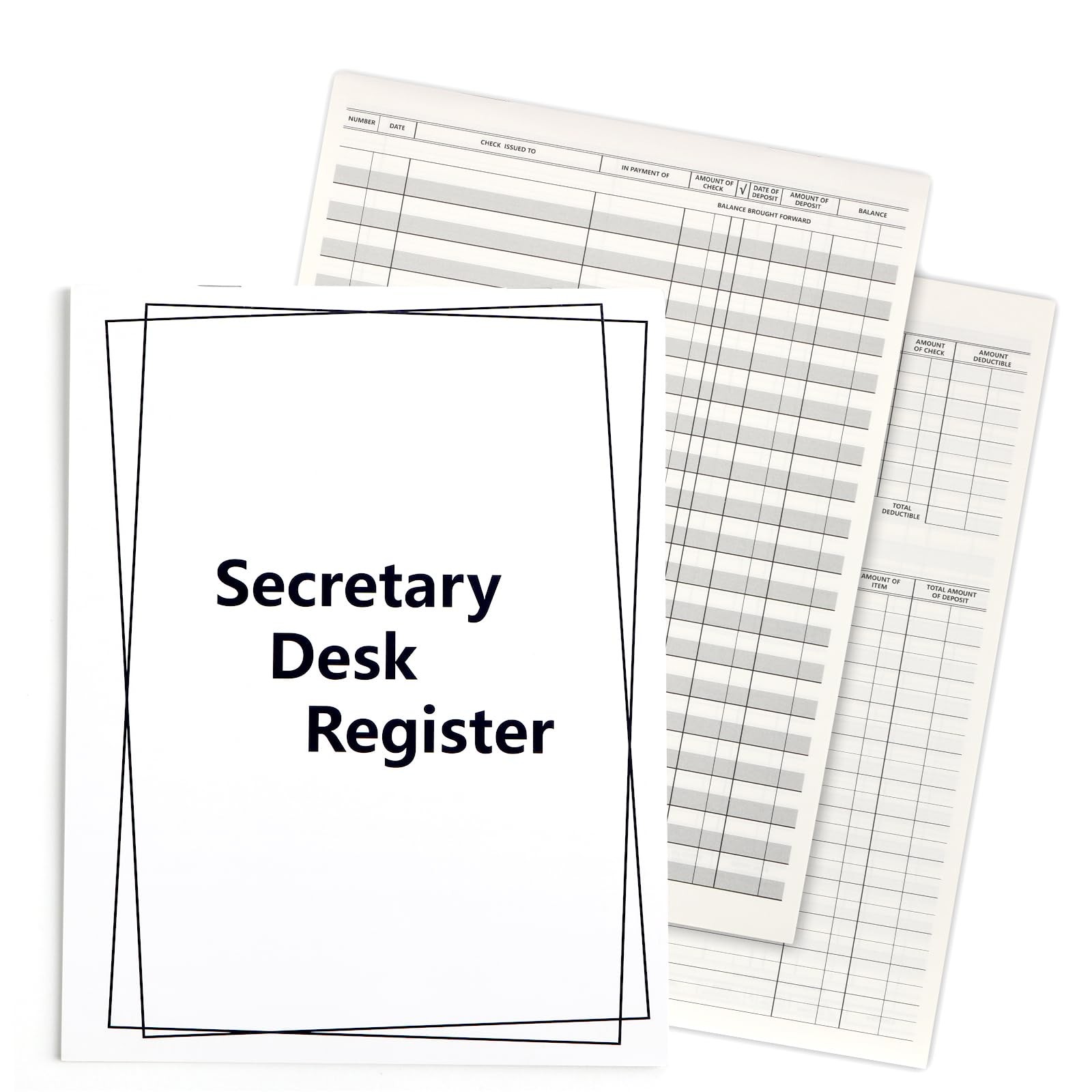 Checkbook Transaction Register 6.4 * 8.25inch Secretary Deskbook Check Regist…