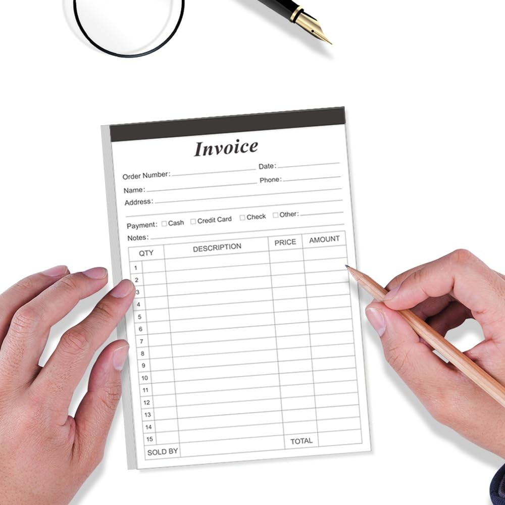 (2-Pack) Invoice Receipt Book with Cardboard 2-Part Carbonless, 5.5″ x 8.5″…