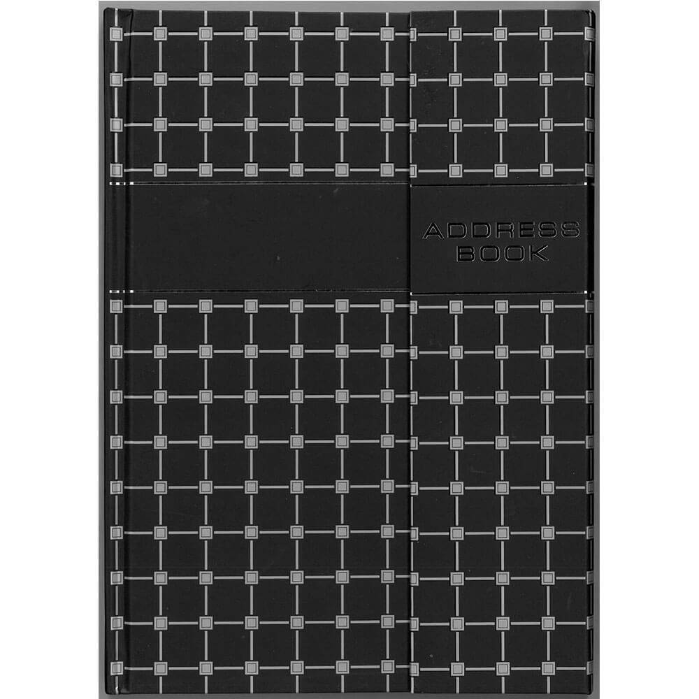 Ozcorp A5 Argyle Hard Cover Address Book with Magnetic Flip Close 124 Pages