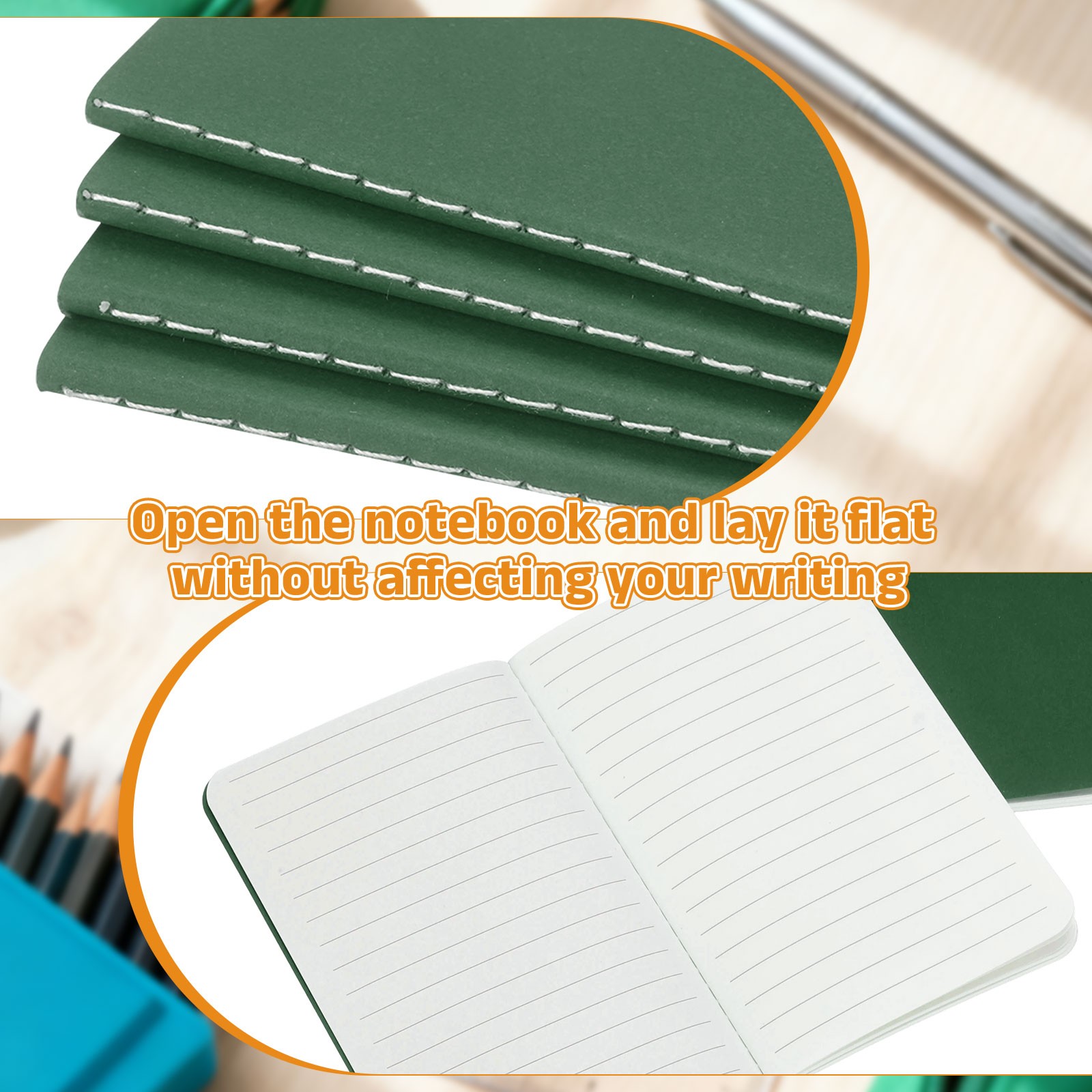 6 Pack A6 Notebook, A6 Journal Mini Notebook Pocket Kraft,Green Tone