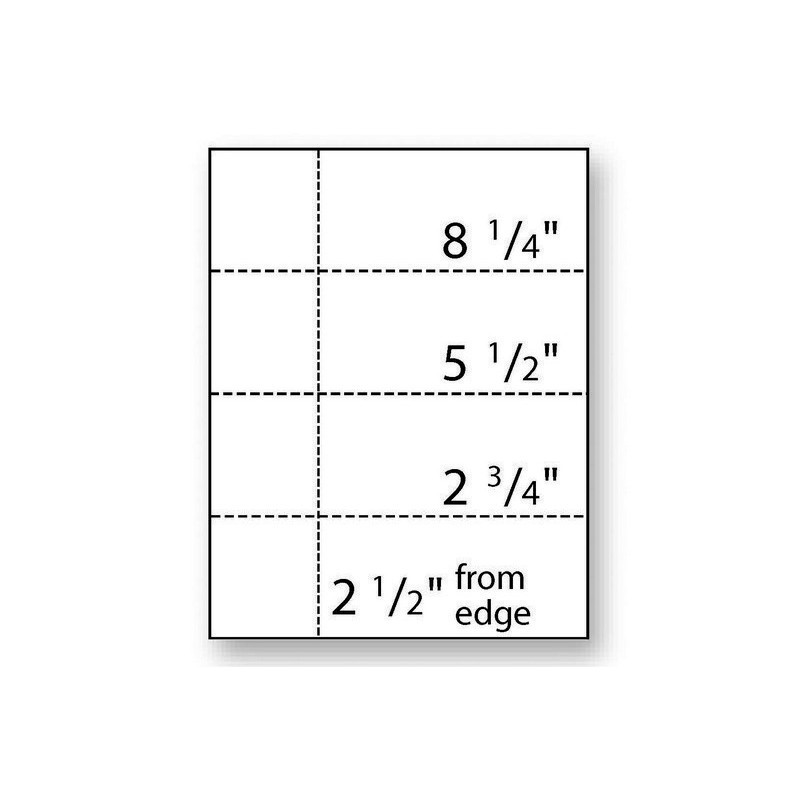 8.5” x 11″ Deposit Slips, 24# White Stock, Horizontal Perf Every 2.75″,