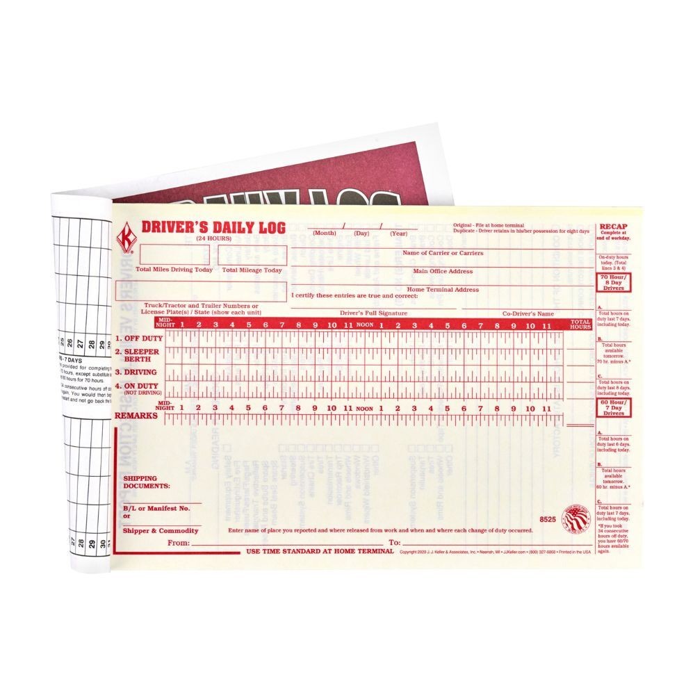 J. J. Keller 10-pk. Driver Daily Log Book with Detailed DVIR & Daily Recap,
