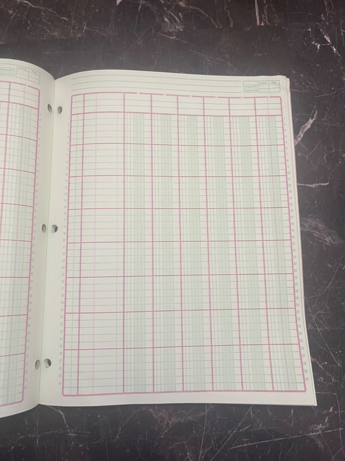 Office Depot Columnar Pad, 6 Columns, 11 x 8.5 Inches, 50 Sheets