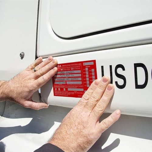 J. J. Keller 20-Pack, Aluminum Annual Vehicle Inspection Label with Punch Box…