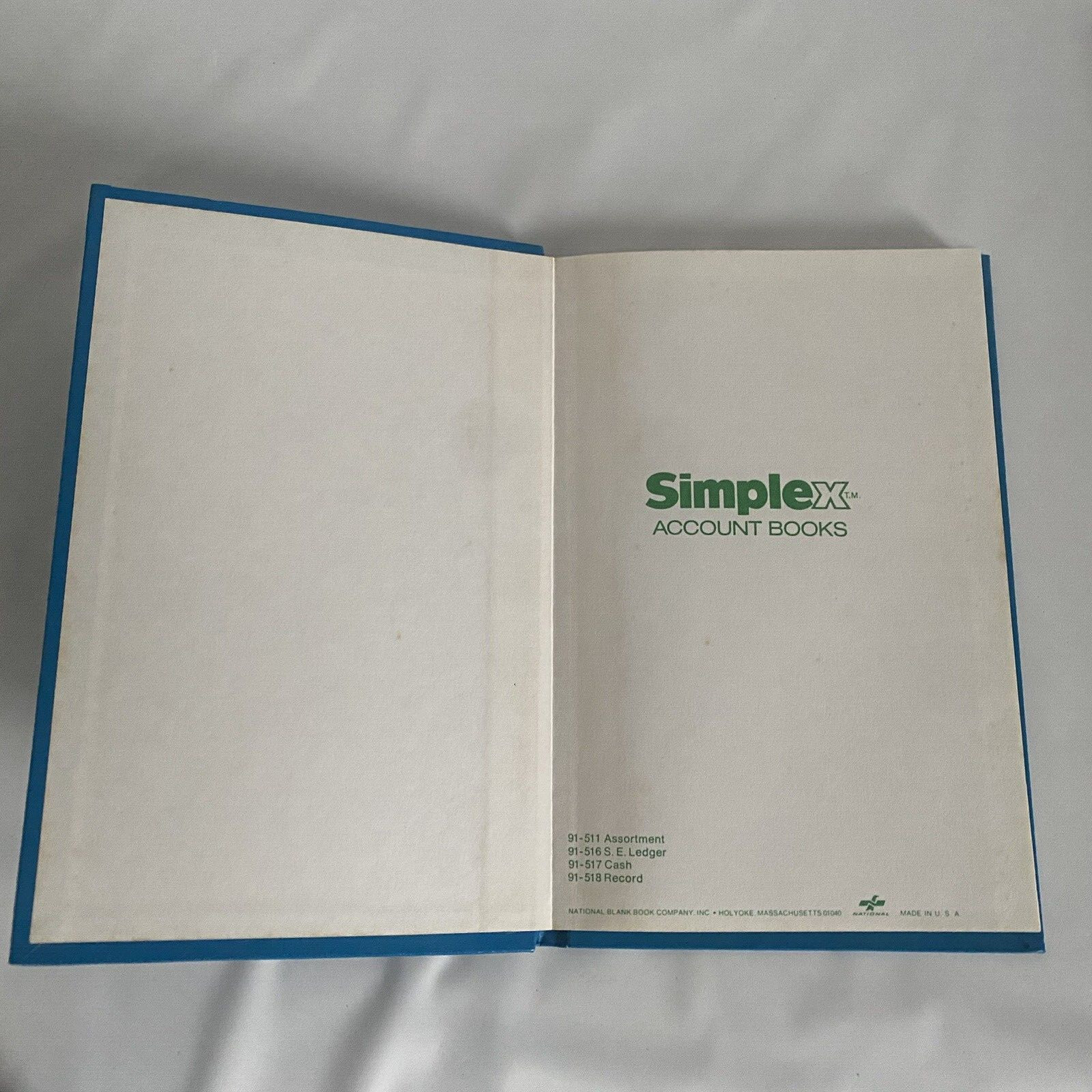 SimpleX Account Book Cash Record S.E. LEDGER BOOK NATIONAL BLANK BOOK CO. VTG