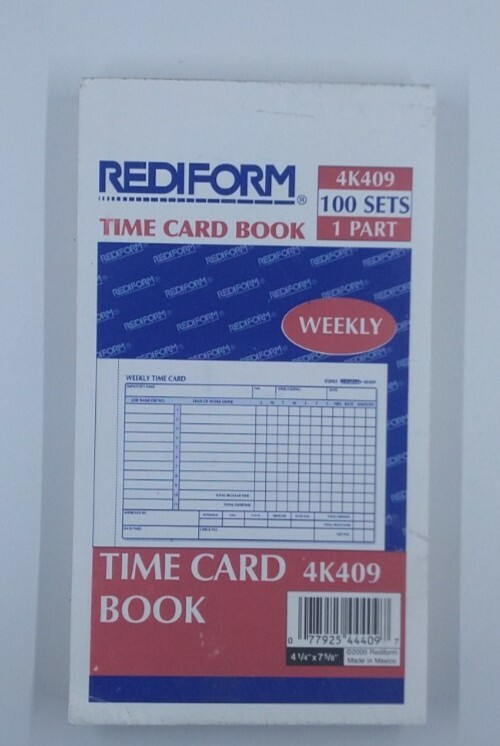 Rediform Weekly Time Card #4k409, 100/book