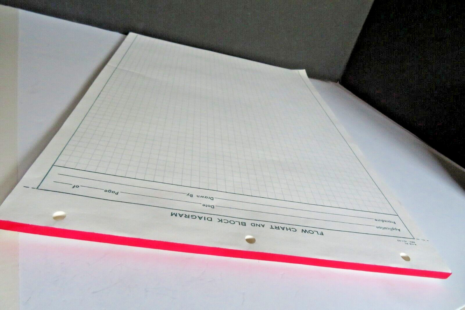 1963 VINTAGE Flow Chart & Block *VIDEO* Diagram Graph Paper Pad of 75 #4-112 PC