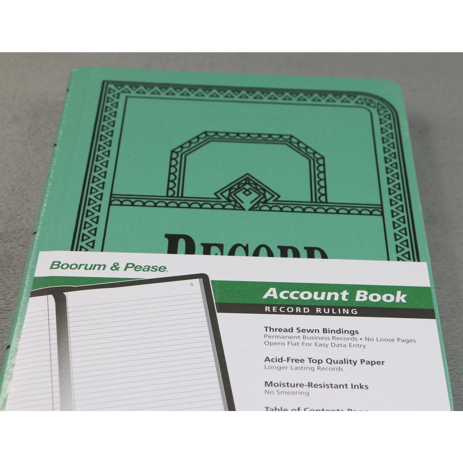 Boorum & Pease Account Book Record Ruling 500 Pages Hardcover Green 66-500-R