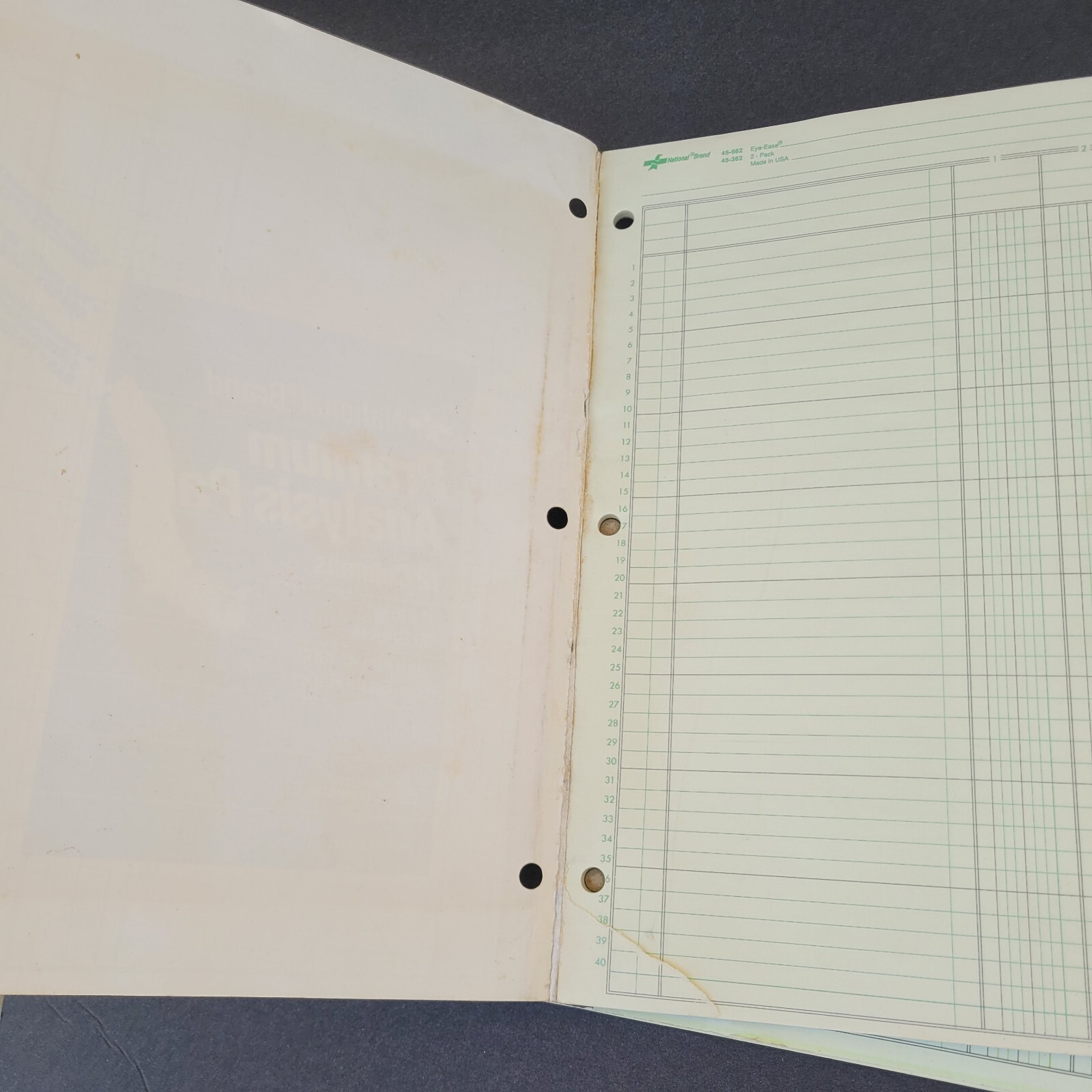 National Brand 2 Premium Analysis Pads 12 Columns 45-362 11X16 50 Sheet READ Vtg