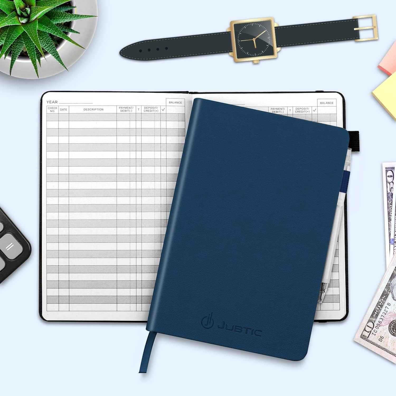A5 Check Register Log Book for Personal Checkbook Finance Payment Tracker Ledger