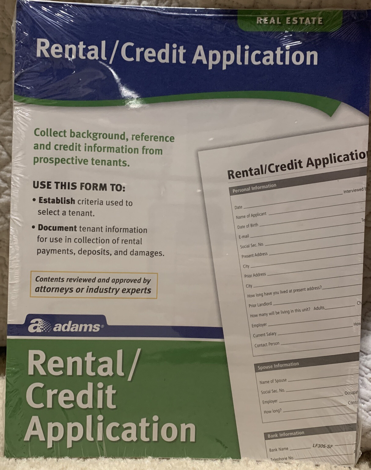 Adams Rental and Credit Application Form, Forms and Instructions