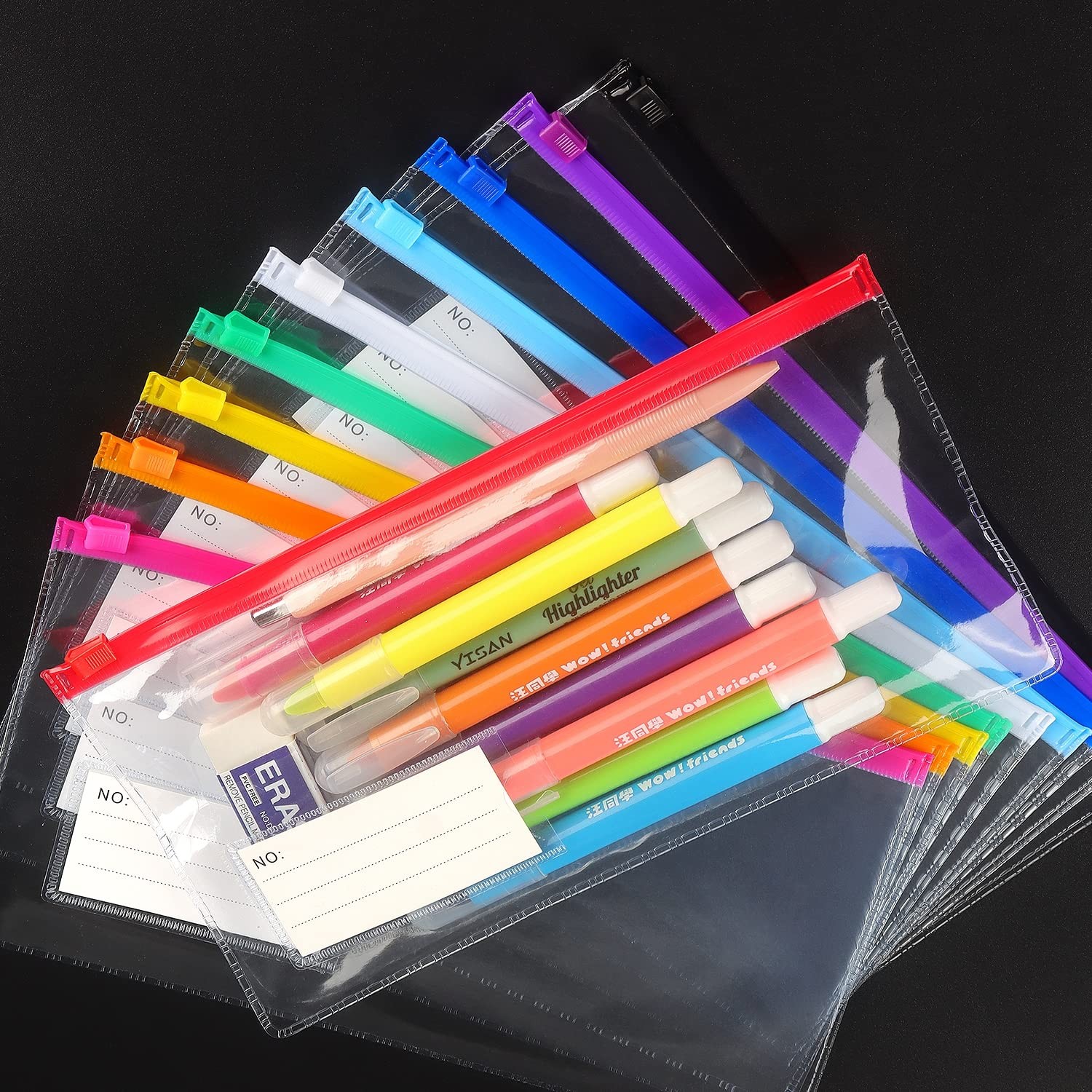 Tamaki 10 Pack Zipper Plastic Envelopes, Small A6, Clear