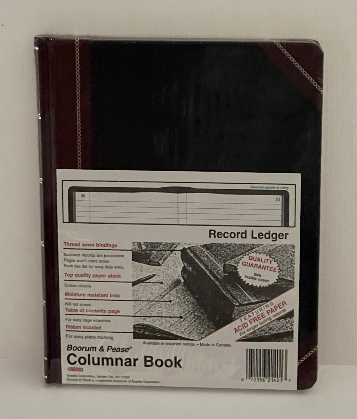 Vintage Sealed Boorum & Pease Columnar Book Record Ruling Black Cover • 150 Pgs