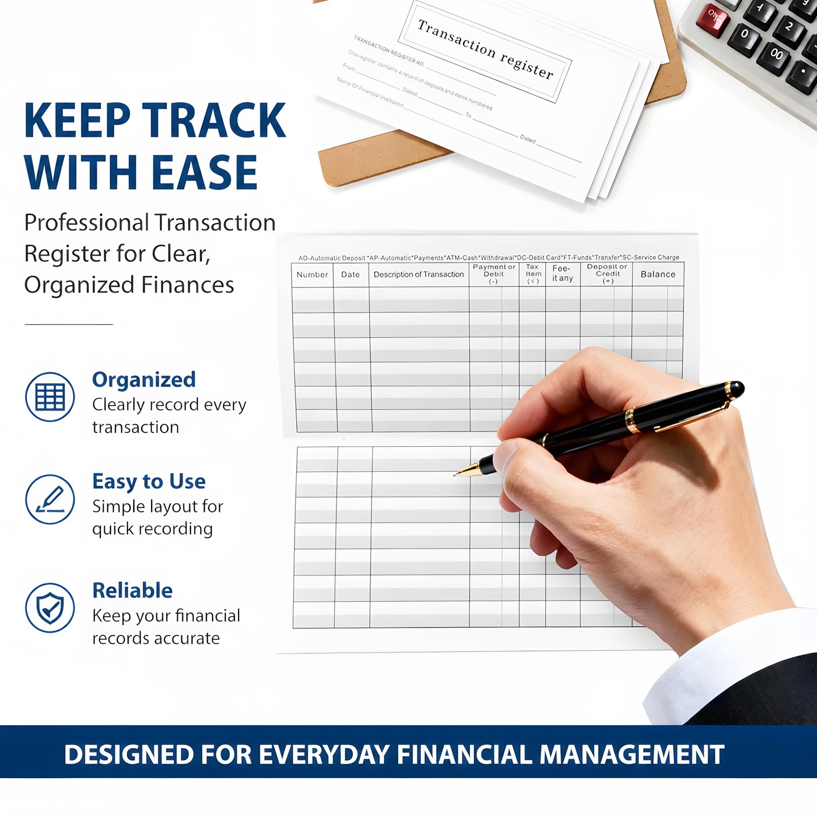 12 Pack Checkbook Registers – 6″ x 3″ Blank Ledger Transaction Registers for …