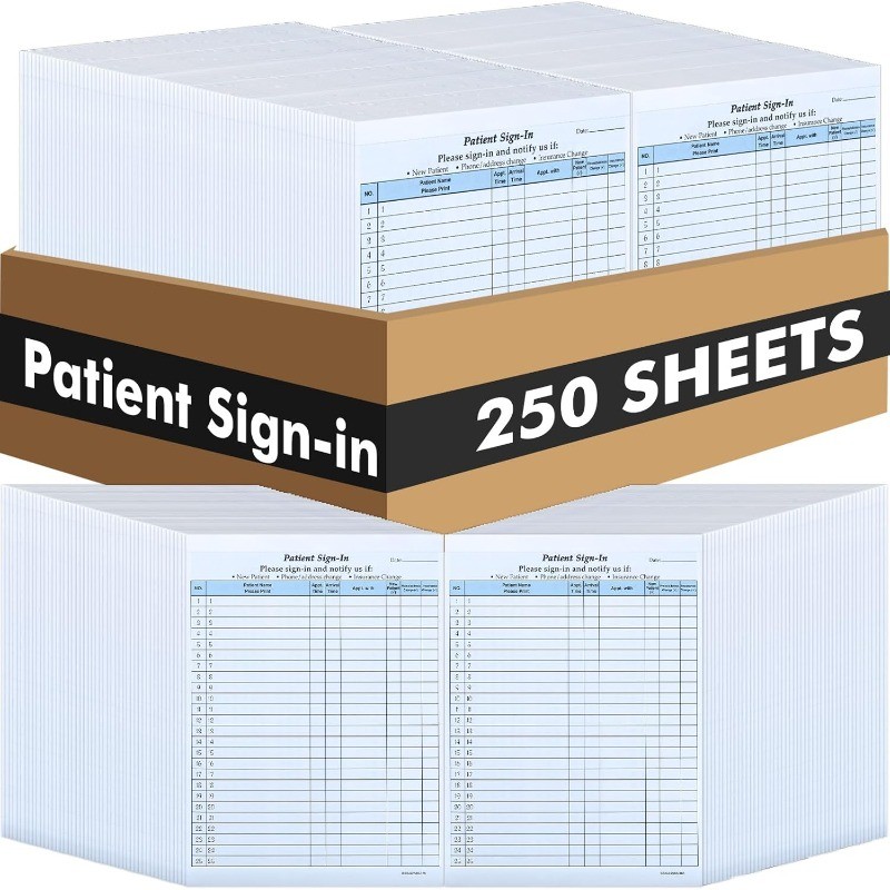 250 Pack Patient Sign in Sheets Hipaa Compliant Patient Sign in Label Forms