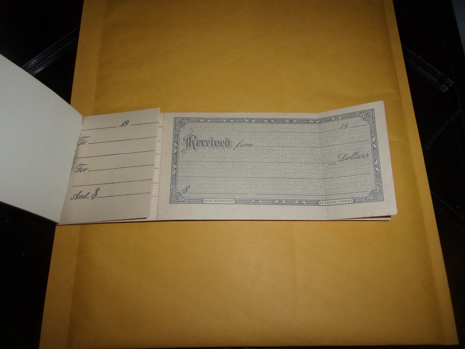 Vintage Money Receipts with Stubs Permanently Bound Booklet *