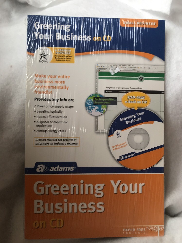 Adams Business Forms Greening Your Business on CD Small Business Tool ALC633
