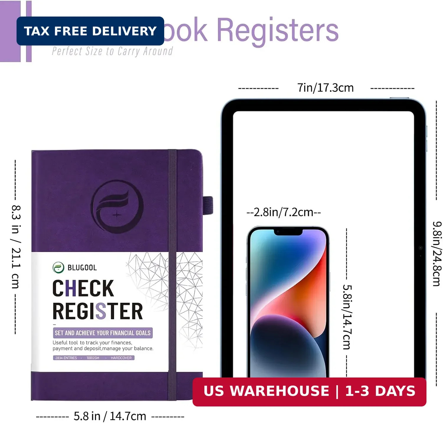 Check Registers for Personal Checkbook, Blugool Checkbook Register with Check &