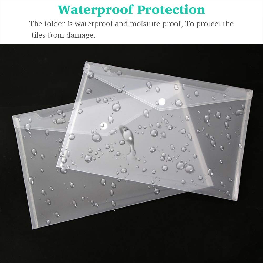 Clear Document Folders Transparent Filing Envelopes Waterproof 5,