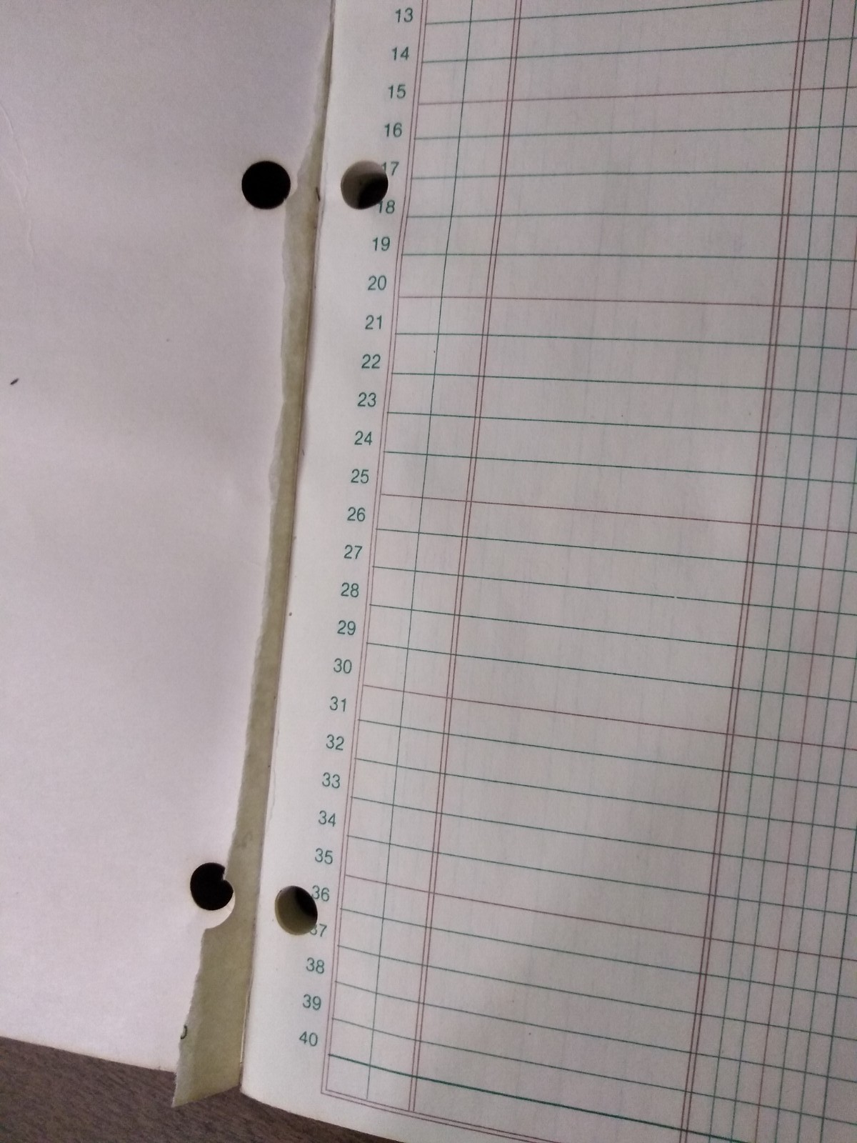 roaring springs 6 column analysis pad vintage (some warping)