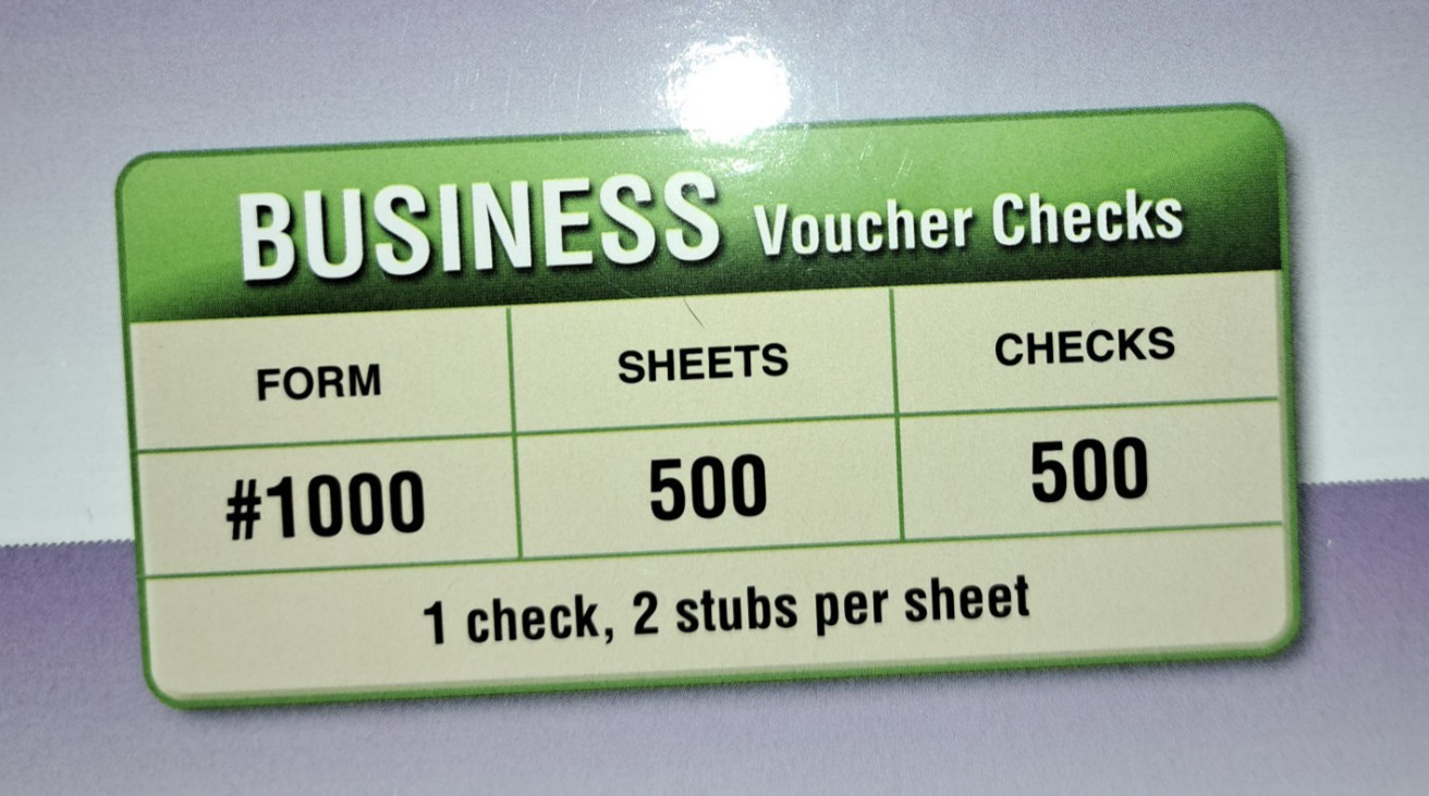 VersaCheck Security Business Check Refills #1000 500 Sheets 500 Check Refills