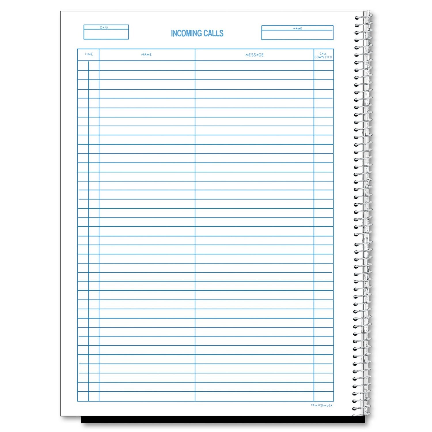 Rediform Call Register Book, 11″” x 8.5″”, 100 Pages (50111) (RED50111)
