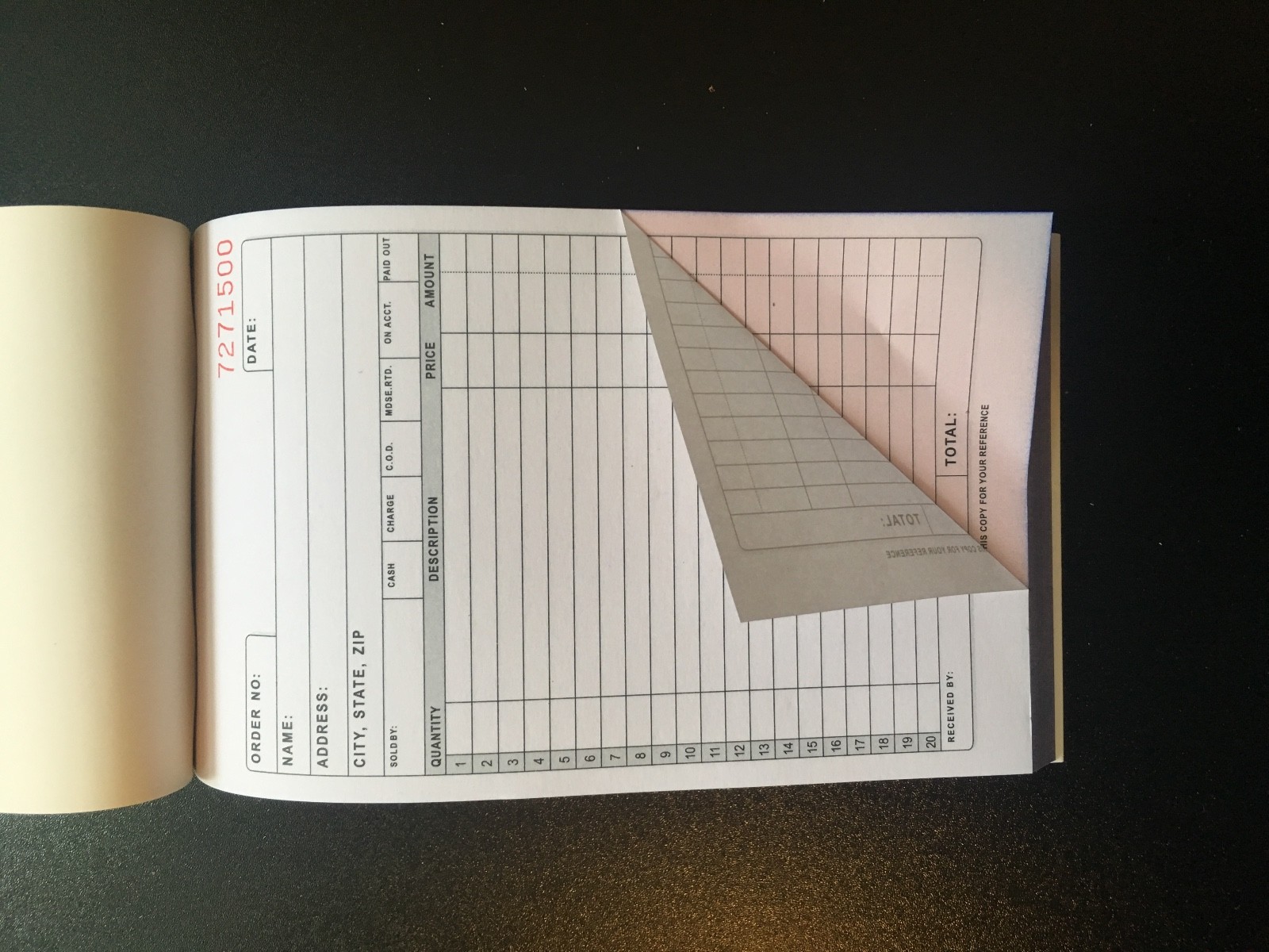 5 Pack: 2 part Carbonless Sales Order Books Receipt Form Invoice 50 Set 4.5×7.5