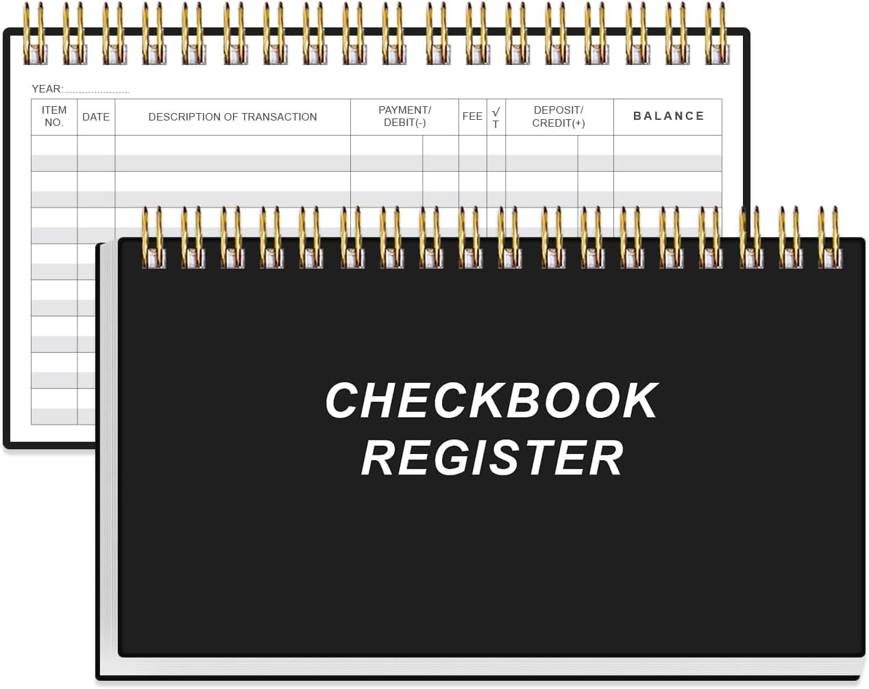 Check Registers for Personal Checkbook – A6 Blank Ledger Transaction Registers