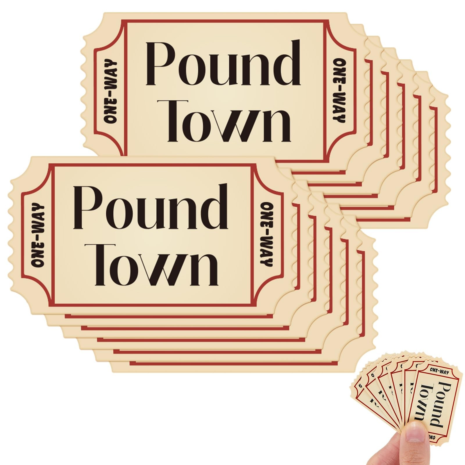 Yinkin 12 Pcs Town Tickets 2″ Ticket to Sign 2 x 1.1 inches, Beige