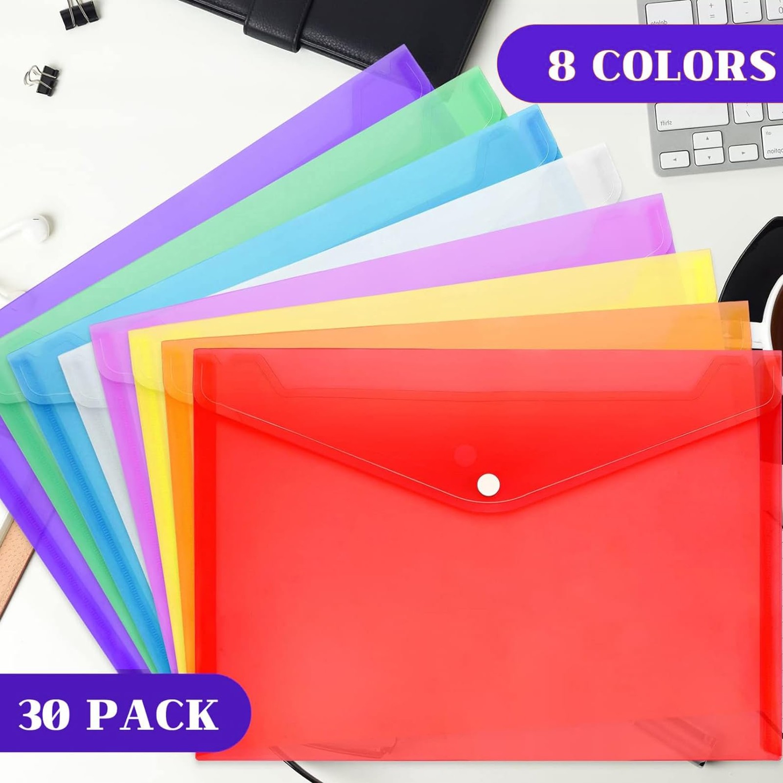 IJRPLM 50pcs Plastic Purple, Red, Green, Orange, White, Pink, Yellow, Blue