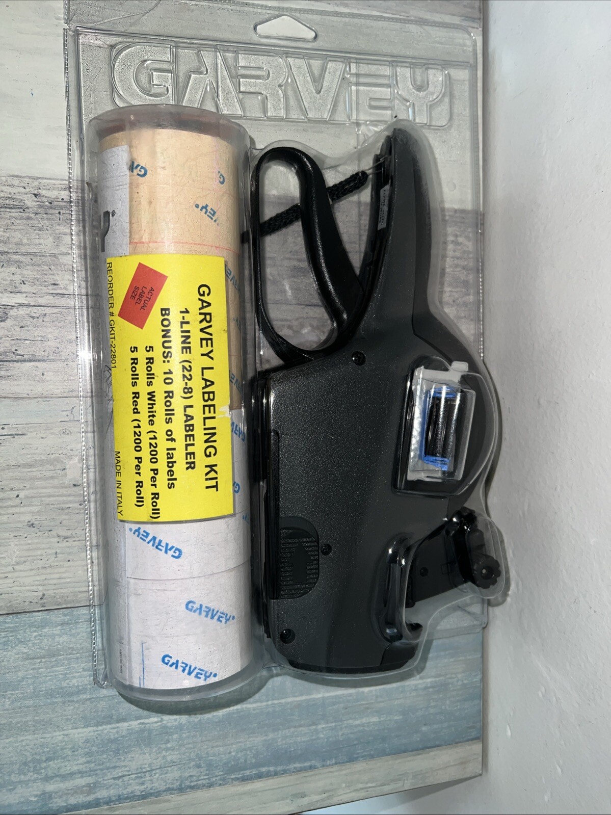 Garvey Labeling Kit 1-Line 22-8 Labeler & 10 Rolls of Labels GKIT-22801