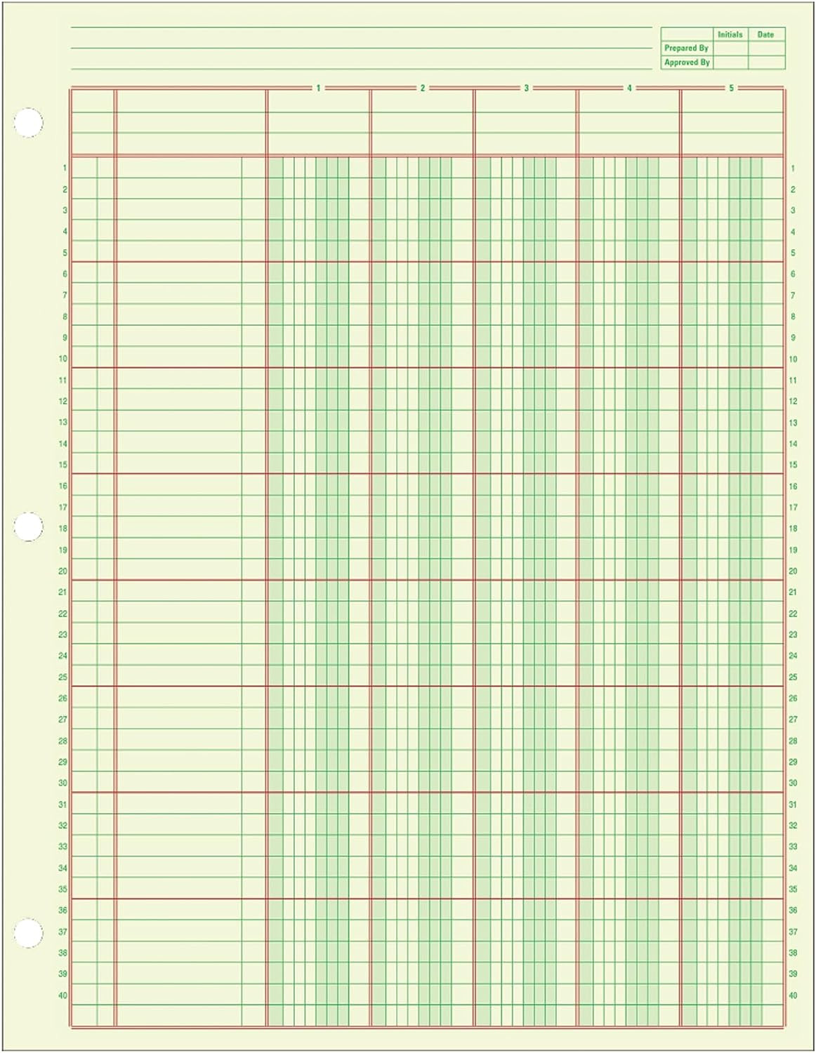 Adams Columnar Analysis Pad, 5 Column Ledger, 8.5″ X 11″, 100 Pages