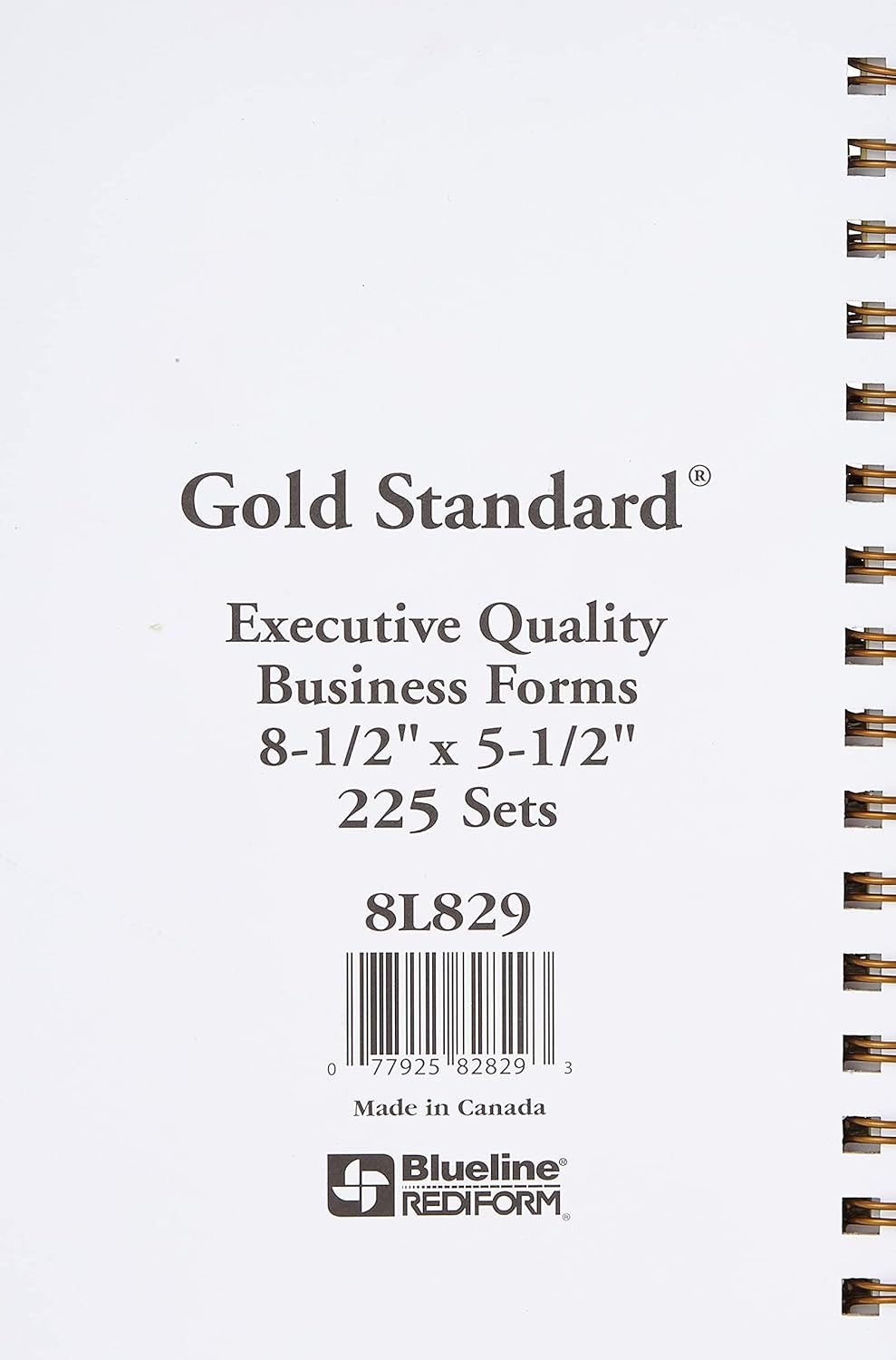 Secure and Stylish 225-Set Carbonless Receipt Book – Gold Twin-Wire Binding