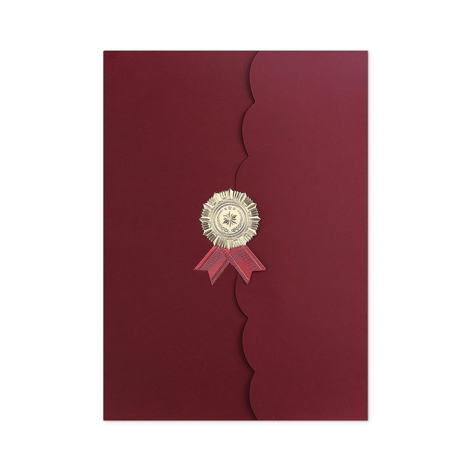 5Pack Tri Fold Certificate Holders for A4 Letter 12×8.6in, Wine Red