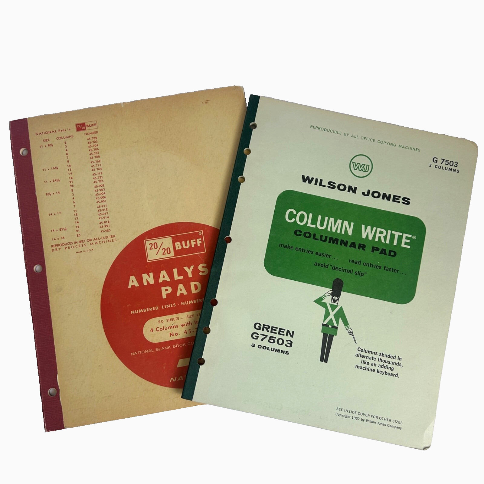 VTG Wilson Jones Columnar Pad G7503 Accounting 3 Columns BONUS Analysis Pad FREE