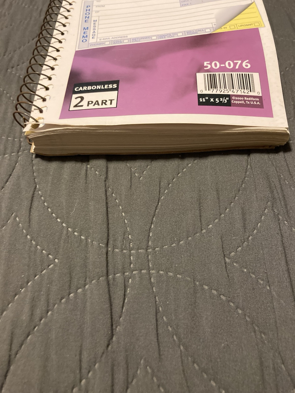 Rediform 50-076 Phone Message Book – approx. 400 Messages 11″ X 5-2/3″
