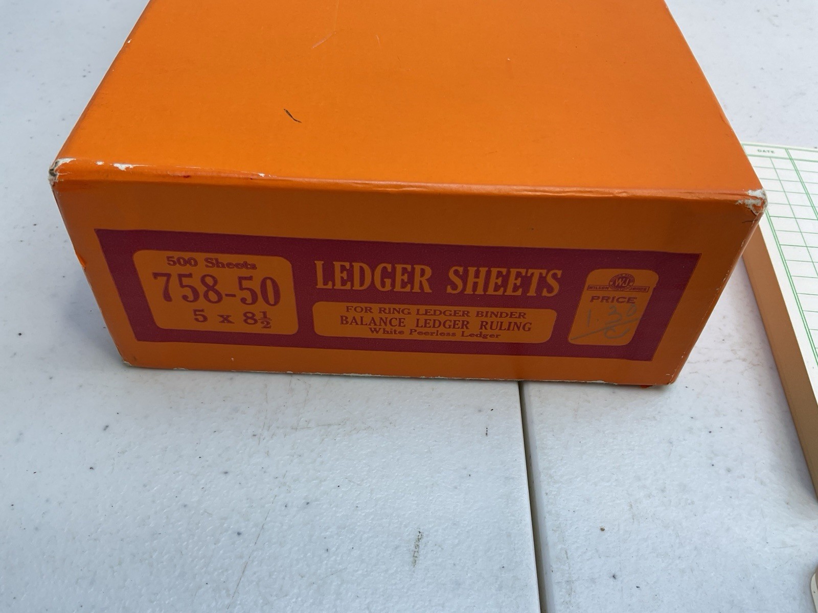 Wilson Jones Multiple Ring Ledger Sheets Binder Paper Refill 758-50 5 X 8 1/2
