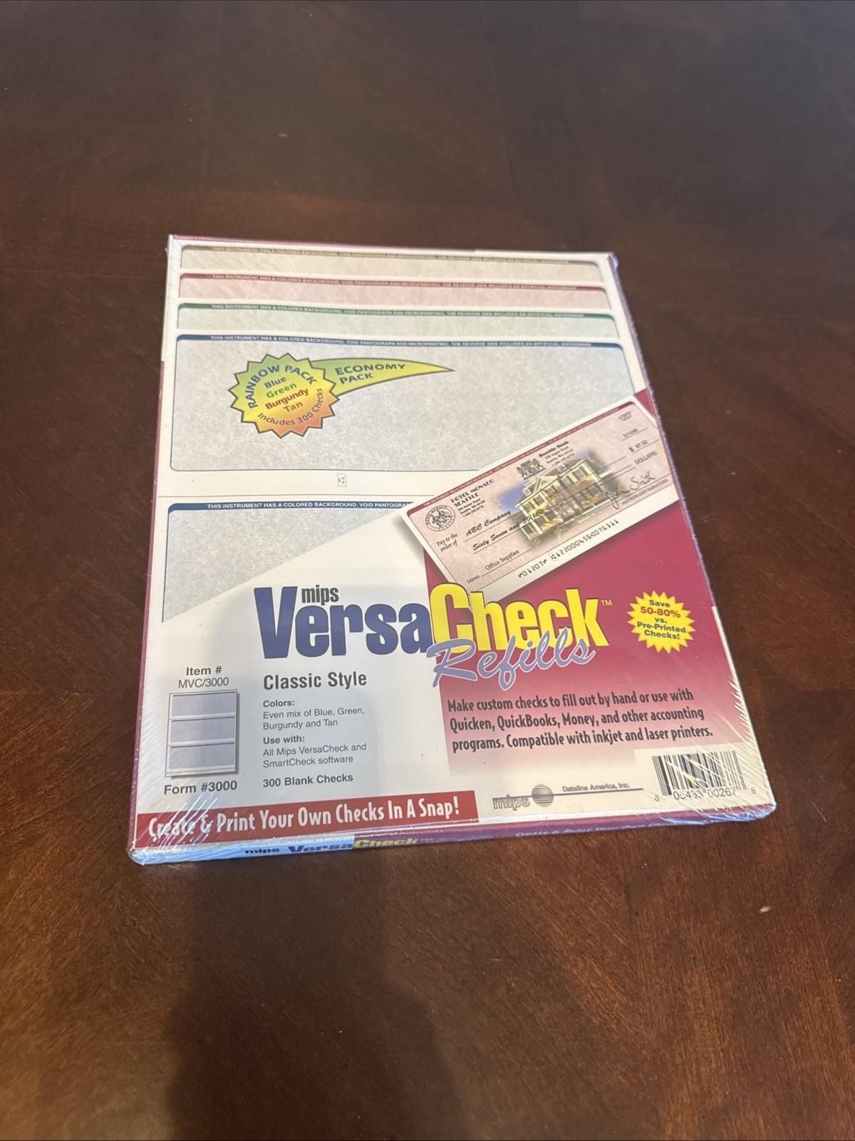 Mips VersaCheck Refills Form 3000 Classic Style Rainbow Pack 300 Blank Checks