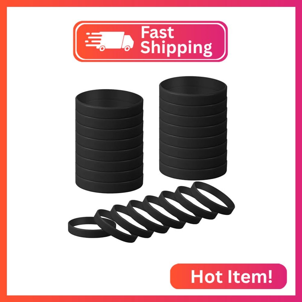 kymqlyw 24 Pcs Plain Silicone Rubber Bracelets Solid Color Rubber Wristbands Spo