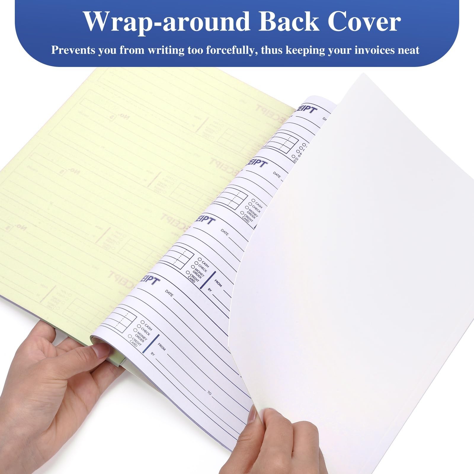 3 Pack Carbonless Receipt Books, 2-Part Rent Receipts, Spiral Bound, 200 Sets