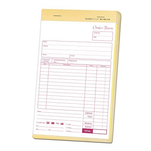 NCR Carbonless Order Forms 2 Part 5 1 2 x 8 1 2 50 Sets Book Wrap Around Cover