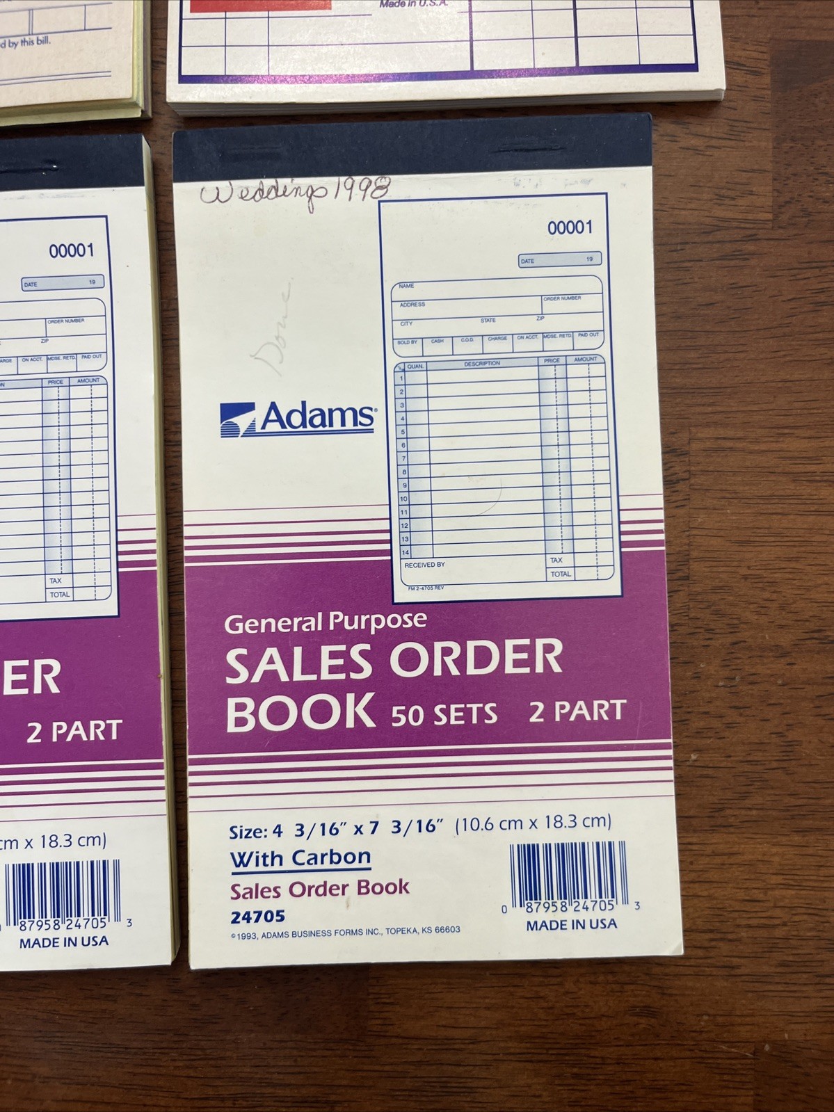 Lot Of 1992 & 93 Vintage Sales Order Books & Statement Business Blanks & Sales