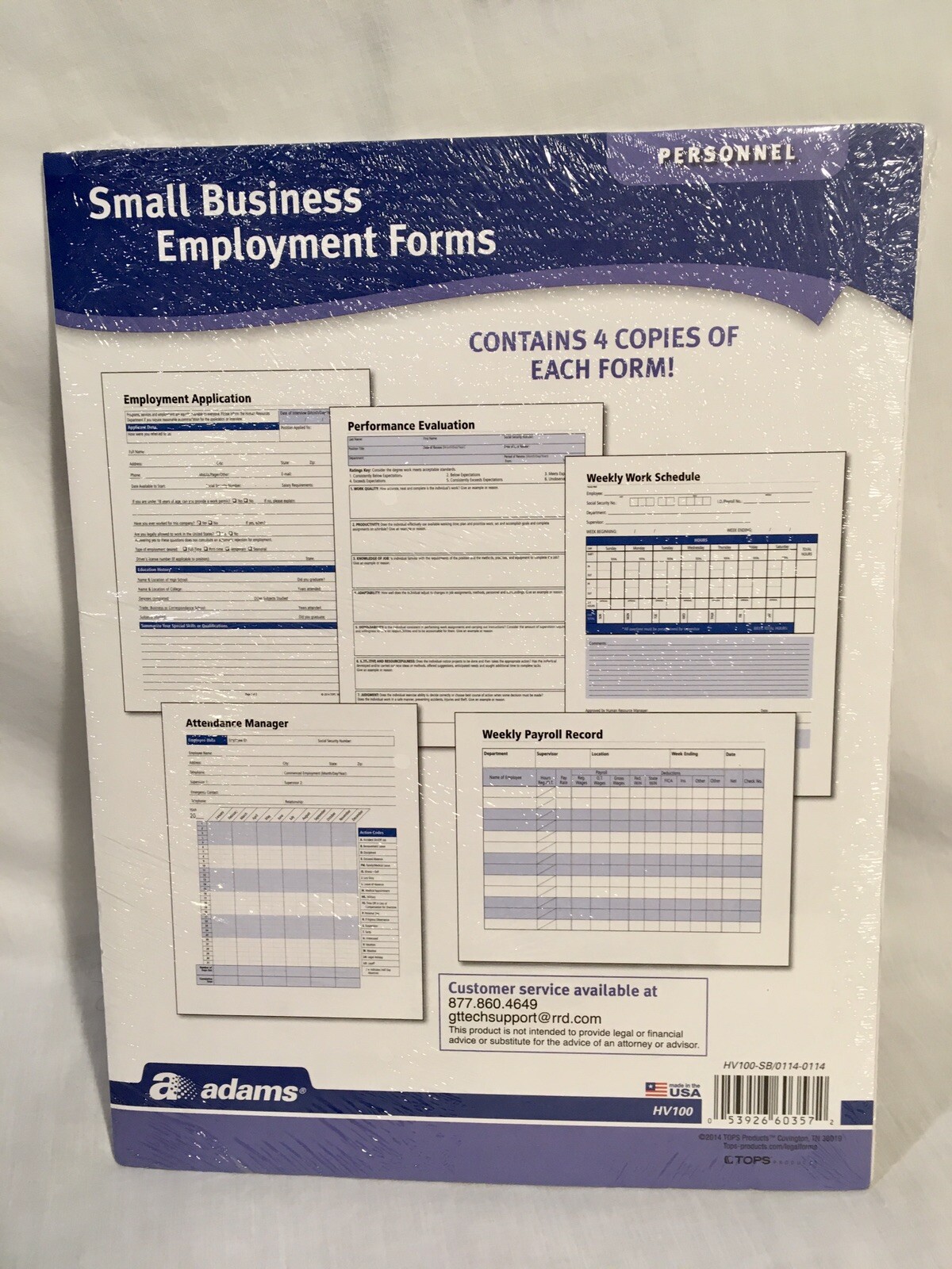 Adams Small Business Employment Forms HV100-SB