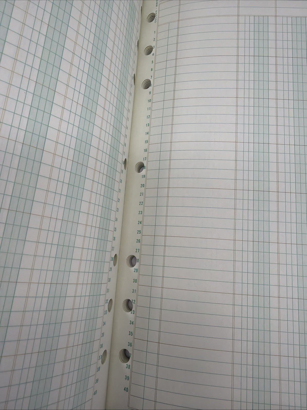 1968 Wilson Jones Write Columnar Pad Green G7506 6 Columns Accounting Ledger