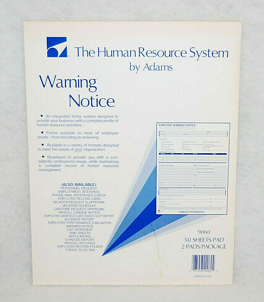 Adams The Human Resource System Asst’d Employment Pads 4 Different Styles S9735