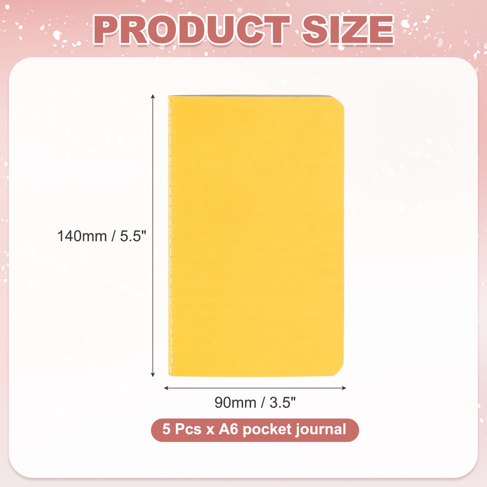 5 Pack A6 Notebook, A6 Journal Mini Notebook Pocket Kraft,Gold